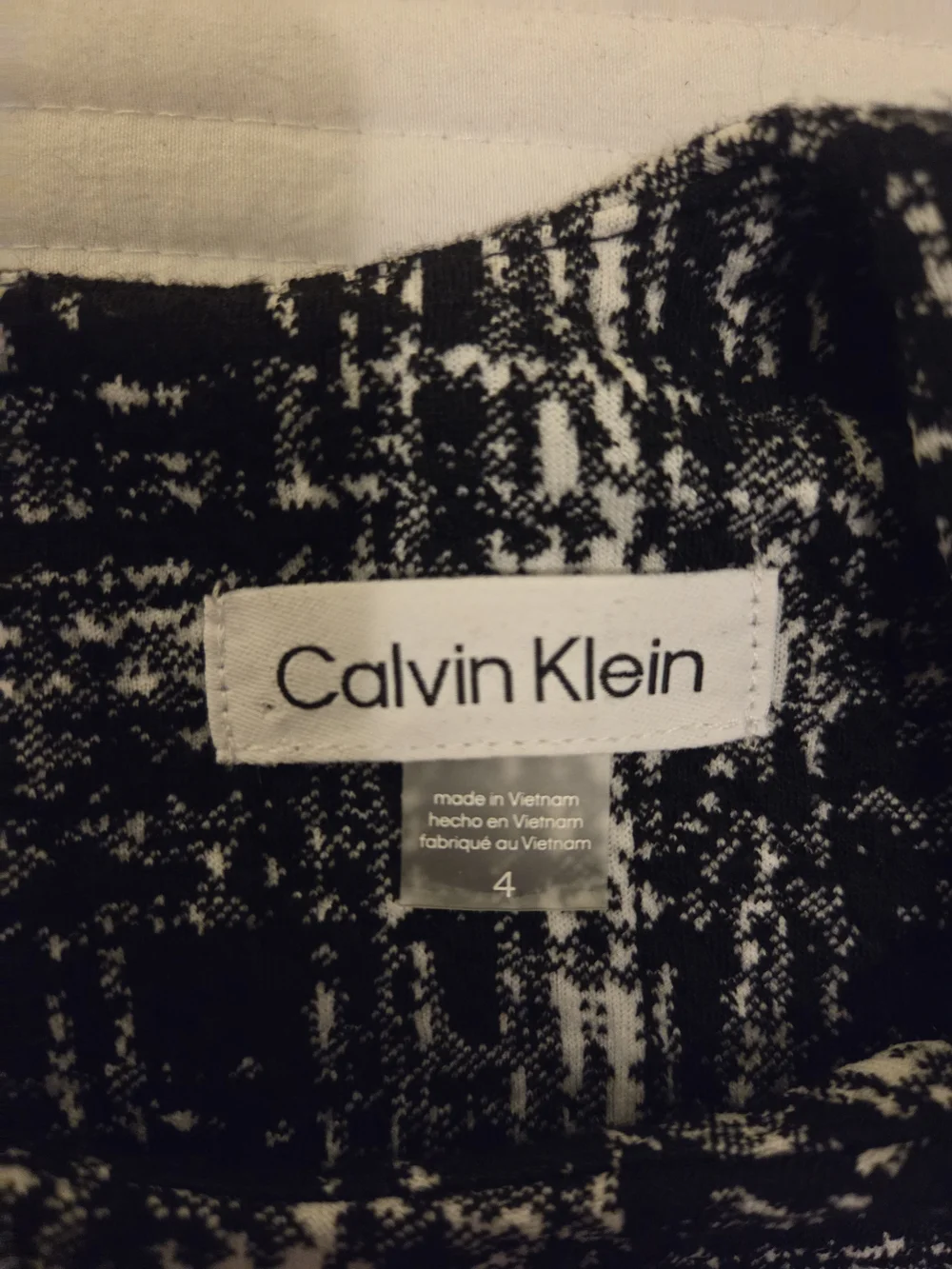 Calvin Klein Black and White Plaid Sheath Mini Dress - Picture 2 of 2